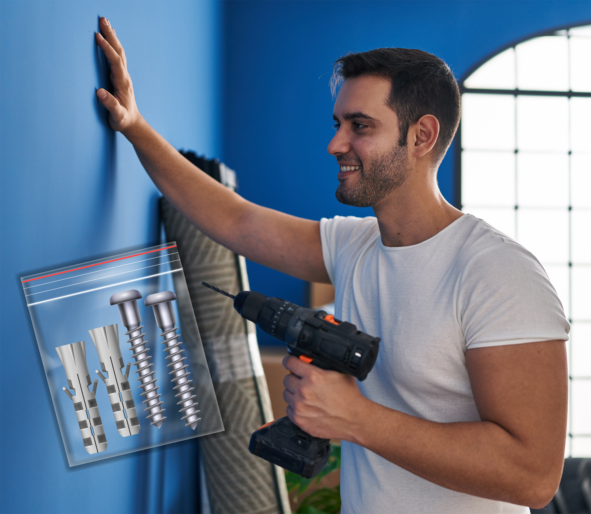 Mann bei Montage von Schimmel Hans - Wandmontage