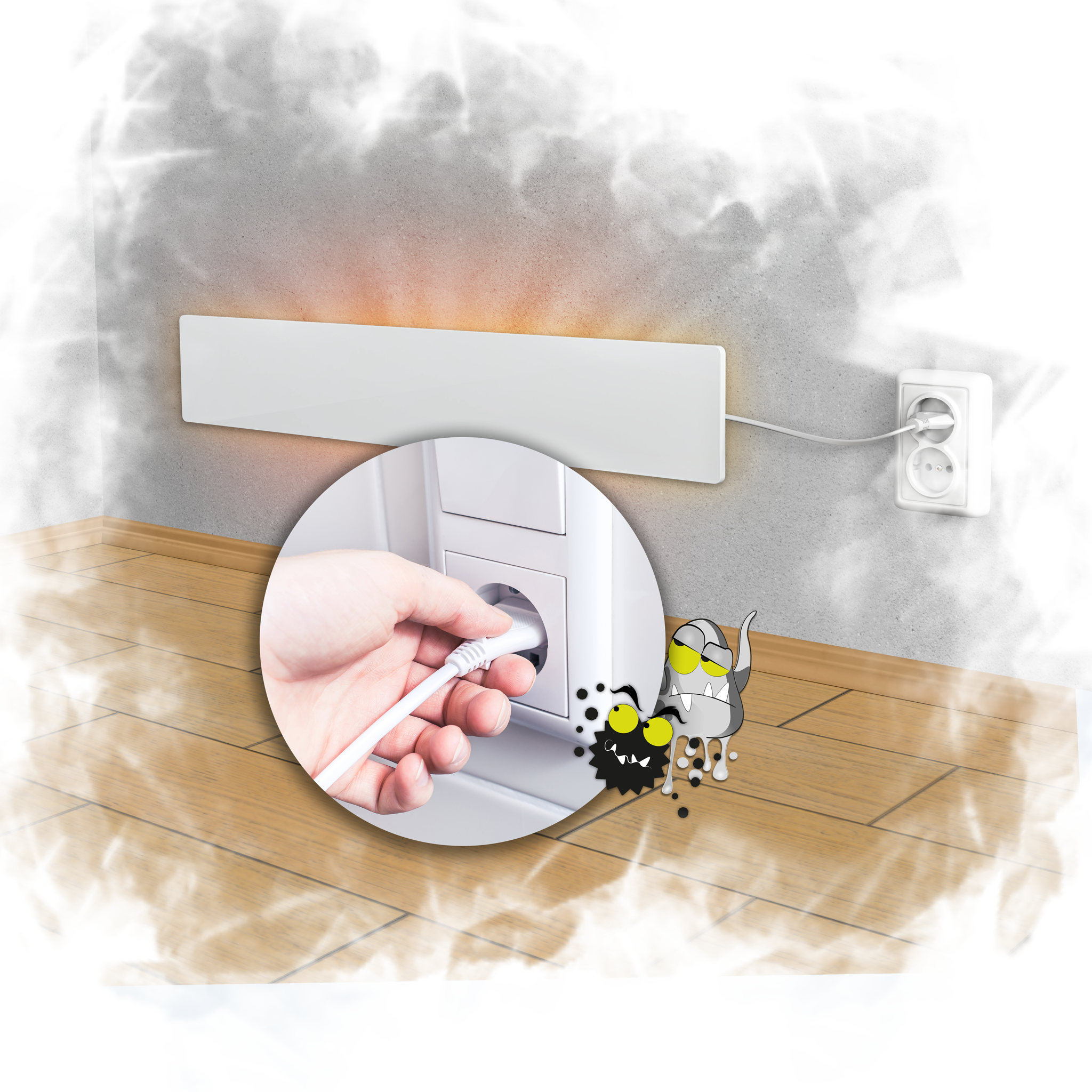 Paneel mittels Stecker anstecken.